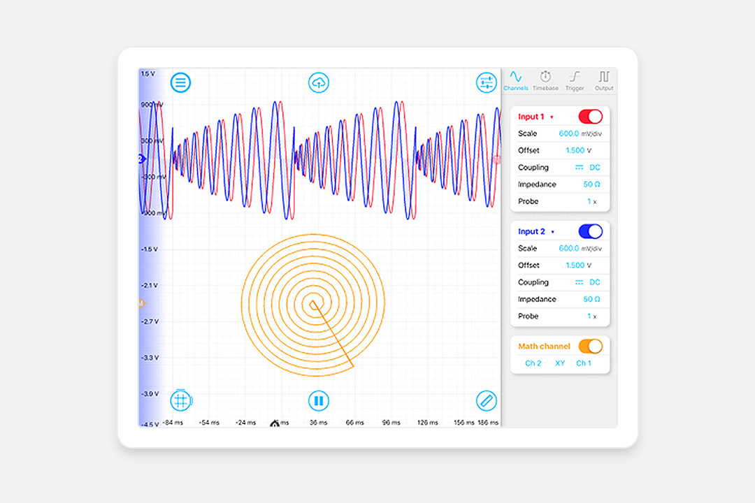 Dual channel synchronized pattern generation with the Moku:Lab Arbitrary Waveform Generator
