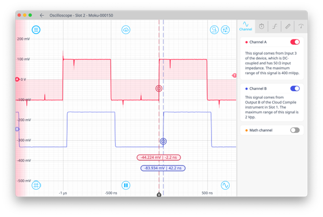 Moku:Pro median filter operation