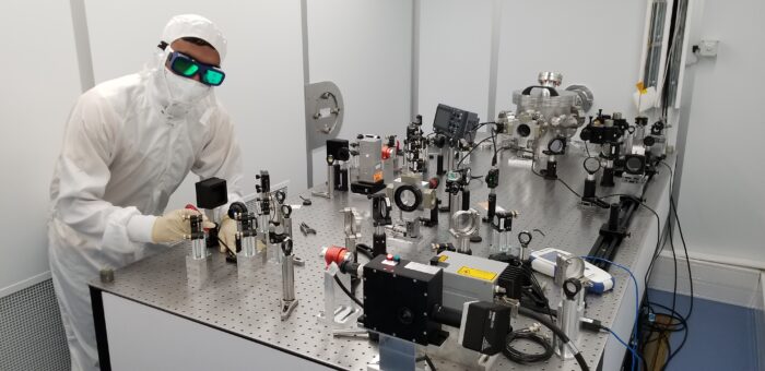 ALPS DESY optics ALPS researcher with an optical table using a lock-in amplifier