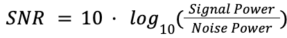 SNR formula MEMs characterization